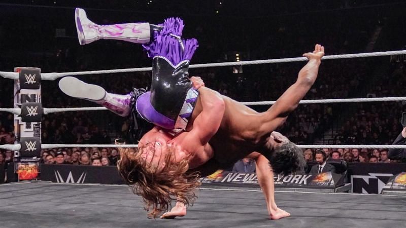 This match was the Velveteen Dream's first-ever title defense.